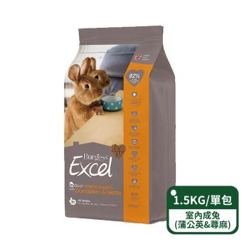 【英國伯爵Burgess】新版Excel-室內成兔專用飼料(蒲公英&蕁麻)1.5KG/包;單包