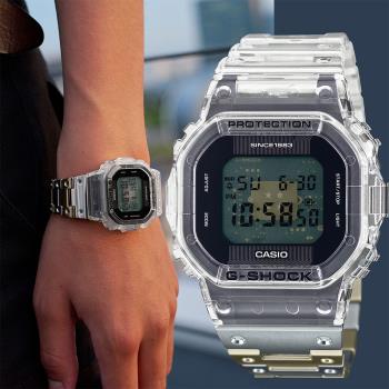 CASIO 卡西歐 G-SHOCK 40周年透明限量版透視機芯手錶(DWE-5640RX-7)