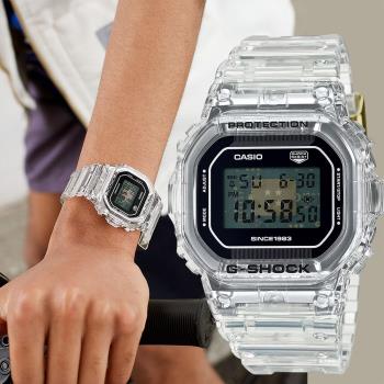 CASIO 卡西歐 G-SHOCK 40周年透明限量版透視機芯手錶(DW-5040RX-7)