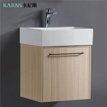 【CERAX 洗樂適衛浴】 52公分方形瓷盆+木紋防水發泡板浴櫃(不含面盆龍頭)(未含安裝)
