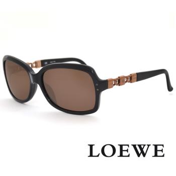 【LOEWE 羅威】精品質感鎖鍊長方框太陽眼鏡(黑 SLW773-700X)