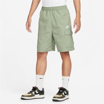 Nike 短褲 Club Woven Cargo 男款 綠 抗撕裂材質 寬版 工裝 多口袋 抽繩 FB1247-386