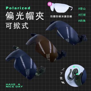 【GUGA】台灣製 偏光帽夾 夾帽式太陽眼鏡 UV400 100%紫外線 高爾夫球戶外運動休閒用 寶麗來鏡片 帽子墨鏡