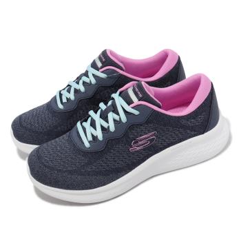 Skechers 休閒鞋 Skech-Lite Pro 寬楦 女鞋 深藍 粉紅 透氣 緩衝 運動鞋 150045WNVPK
