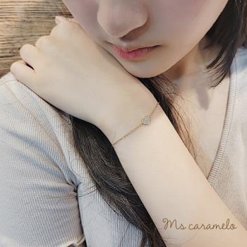 【焦糖小姐 Ms caramelo】925純銀鍍K黃(愛心鋯石手鍊)