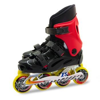 [DLD 多輪多]鋁合金底座 專業競速直排輪 溜冰鞋(黑紅 X5)