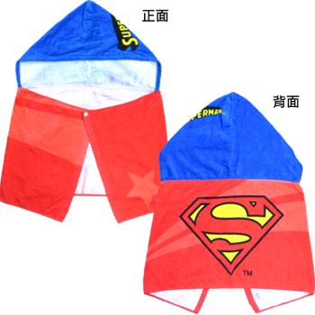 DC英雄超人兒童浴巾連帽浴巾披肩斗篷浴巾40X112cm 557192(平輸品 正義聯盟)【卡通小物】