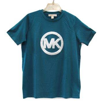 MICHAEL KORS MK大圓標LOGO圓領上衣(藍綠色)