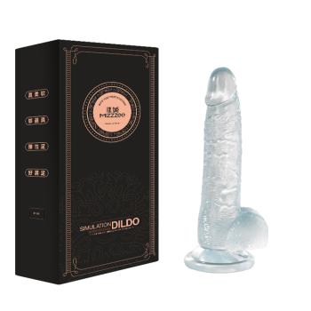 謎姬-7吋粗筋透明紋理逼真按摩棒
