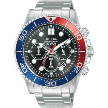 ALBA 雅柏 ACTIVE 酷炫三眼計時腕錶(VD53-X392R/AT3J35X1)