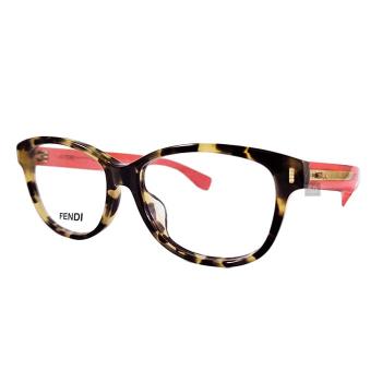 【FENDI】光學眼鏡鏡框 FF0099F HK3 橢圓鏡框 膠框眼鏡 琥珀色/西瓜紅框 52mm