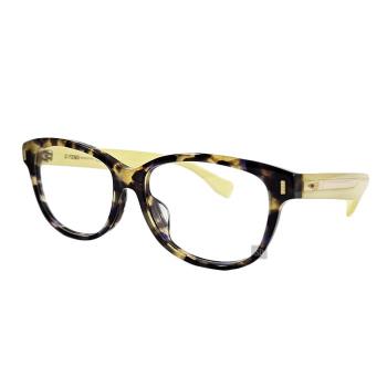 【FENDI】光學眼鏡鏡框 FF0099F HJV 橢圓鏡框 膠框眼鏡 琥珀色/黃框 52mm