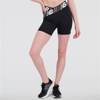 New Balance 女裝 緊身短褲 5吋 高腰 速乾 美版 黑【運動世界】WS21182BK
