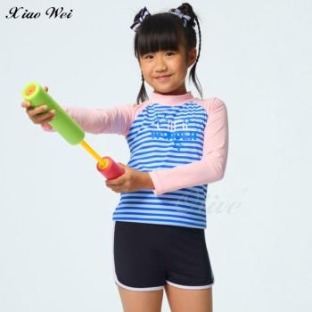 【沙麗品牌 】流行女童二件式長袖泳裝 NO237048 (現貨+預購)