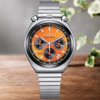 CITIZEN星辰 Chronograph系列 牛頭錶 亮橘計時腕錶 AN3660-81X