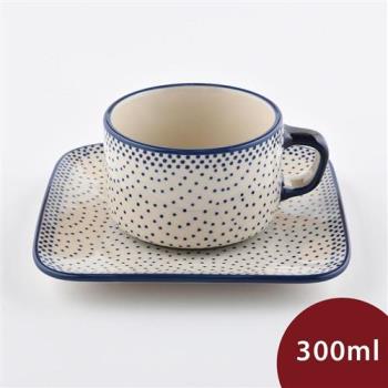 【波蘭陶】純淨物語系列 方形咖啡杯盤組 300ml 波蘭手工製