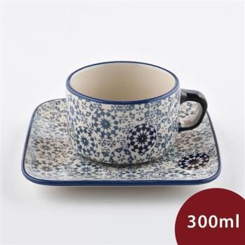 【波蘭陶】悠然隨影系列 方形咖啡杯盤組 300ml 波蘭手工製