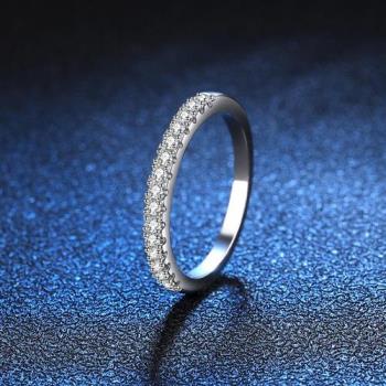 【巴黎精品】莫桑鑽戒指925純銀銀飾-0.22ct滿鑽高貴精緻排戒女飾品a1cn113