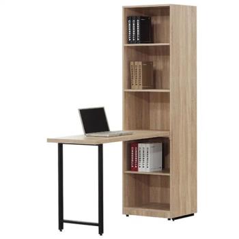 【ATHOME】書桌椅組-哈佛4尺梧桐色L型收納書桌櫃+升降椅