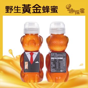 【趣採蜜】台灣野生黃金蜂蜜熊熊瓶355g*3瓶 (兩款造型隨機出貨)
