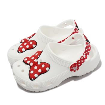 Crocs 童鞋 Disney Minnie Mouse Cls Clg K 涼拖鞋 大童 白 紅 米妮 卡駱馳 208711119