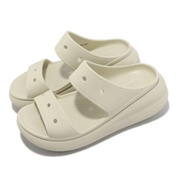 Crocs 涼拖鞋 Classic Crush Sandal 男鞋 女鞋 骨白色 泡芙涼鞋 雙帶拖鞋 2076702Y2