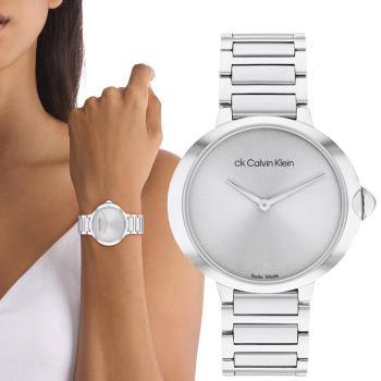 Calvin Klein 凱文克萊 CK 瑞士製極簡雙針女錶-36mm(25000046)
