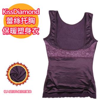 【KissDiamond】蕾絲托胸遠紅外線加壓美體塑身衣-H156(遠紅外線/束腹/提臀/3色XL-2XL)