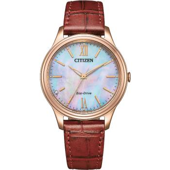 CITIZEN 星辰 Eco-Drive 光動能簡約女錶(EM0419-11D)/34mm