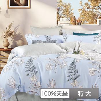 【貝兒居家生活館】100%天絲七件式兩用被床罩組 (特大雙人/小家碧玉)