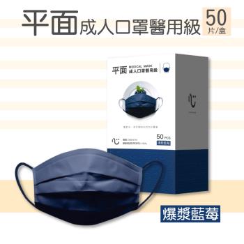 【匠心】成人平面醫療級口罩 下午茶系列(爆漿藍莓) 50入/盒