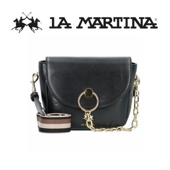 LA MARTINA 頂級素面皮革肩背包 LMBA01094T 限量2折 全新專櫃展示品(黑色)