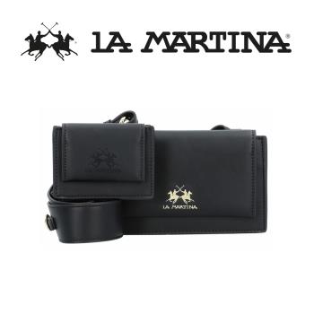 LA MARTINA 頂級素面皮革肩背包 LMBA01065T 限量2折 全新專櫃展示品(黑色)