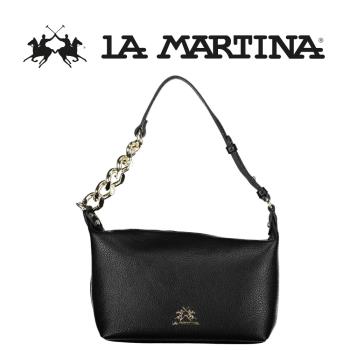 LA MARTINA 頂級素面皮革肩背包 LMBA01093T 限量2折 全新專櫃展示品(黑色)