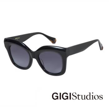 【GIGI Studios】質感蝴蝶型貓眼太陽眼鏡(黑 - GILDA-6774/1)