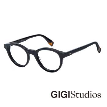 【GIGI Studios】精細輪廓圓框光學眼鏡(黑 - NEWMAN-6780/1)