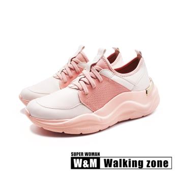 WALKING ZONE(女)都市彈力免綁帶運動休閒鞋 女鞋-粉色