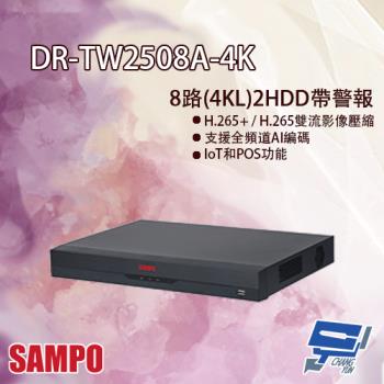 [昌運科技] SAMPO聲寶 DR-TW2508A-4K 8路 五合一 1U 2HDDs XVR 錄影主機