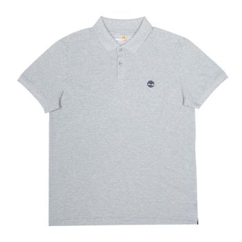 Timberland 男款中灰色刺繡標誌棉質素面短袖POLO衫|A2EPM052