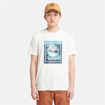 Timberland 男款白色印花LOGO短袖T恤|A2KEMCM9