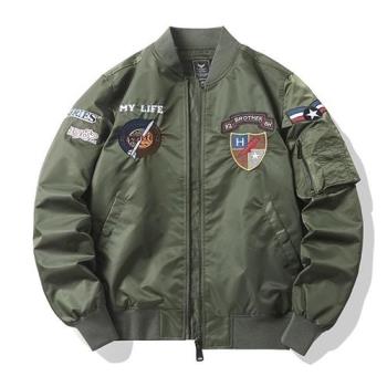 【巴黎精品】軍裝外套飛行夾克-MA1寬鬆刺繡臂章男外套2色a1ck43