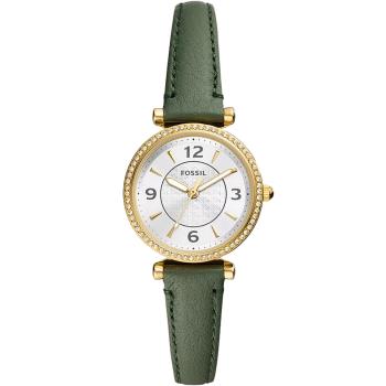 FOSSIL 錶 Carlie系列 優雅晶鑽皮帶女錶-ES5298 綠