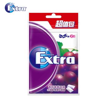 【Extra益齒達】潔淨無糖口香糖 香甜葡萄 62g*10入 潔牙/口腔清潔