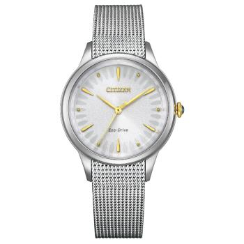 CITIZEN 星辰 L系列 星砂錶面光動能米蘭帶女錶-32.5mm(EM0814-83A)