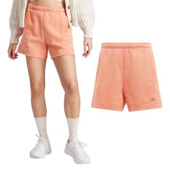 Adidas W All SZN WS SH 女 珊瑚橘 休閒 寬鬆 棉質 刷毛 短褲 IK4260