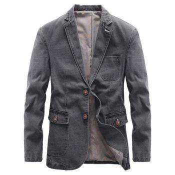 【巴黎精品】西裝外套休閒西服-商務牛仔薄款修身男外套2色a1ck2