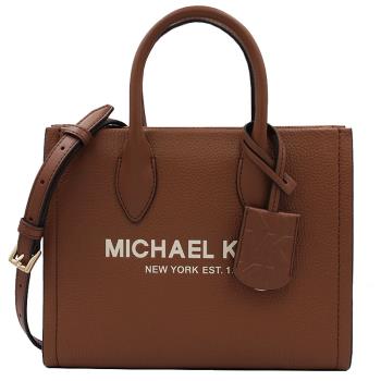 【Michael Kors】 MIRELLA系列荔枝紋皮革手提/肩斜背兩用包(駝色))