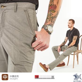 NST Jeans 淺灰細條紋 斜口袋男彈性休閒褲 -中腰直筒 台灣製 390(5911)