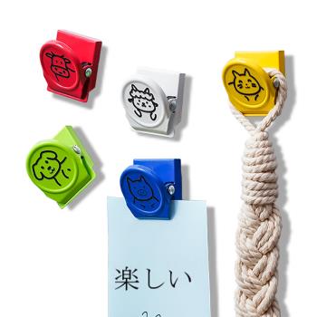 日本SP SAUCE可掛可夾鐵藝磁鐵夾5色組