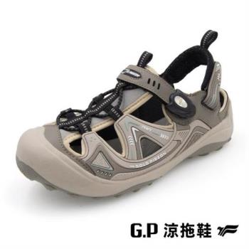 G.P 兒童戶外越野護趾磁扣涼鞋G3829B-山羊灰(SIZE:31-35 共三色) GP
